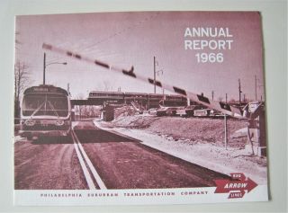 Vintage 1966 Philadelphia Suburban Red Arrow Lines Annual Report Bus Trolley