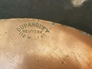 Antique Copper Saute Pan DUPARQUET YORK 112 W 22 STREET Skillet 2