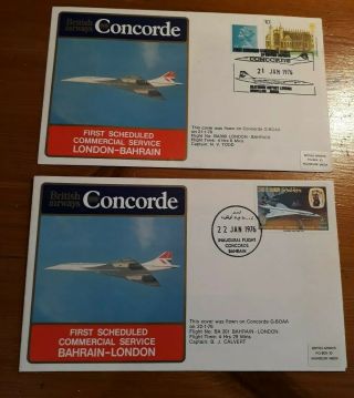 British Airways Concorde Cover - London To Bahrain And Return.  1976