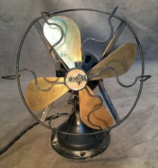 Antique Electric Fan Star - Rite By Fitzgerald Mfg Brass Blades 11 " Displays