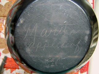 Martha Appleleaf San Ildefonso Black Pottery Feather Pot/Jar - Blue Ribbon Award 4
