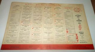 Vintage 1966 Hackney ' s Famous Seafood Restaurant Atlantic City N.  J.  Menu 2