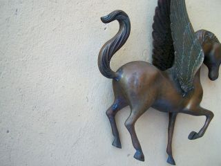 Vintage Brass Unicorn Pegasus Statue With Wings Large Heavy 4