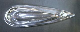 Vintage Art Deco Crystal Cigar Ashtray - Stretched Teardrop Shape 7.  75 " Long