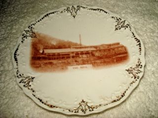 Vintage Souvenir Plate The Mill Laquin Lumber Pa Made In Weimar Germany