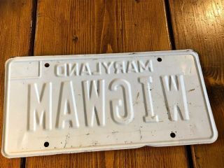 1986 86 Maryland MD License Plate Vanity Wigwam 2