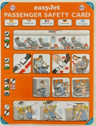 Rare Easyjet Boeing 737 - 700 Passenger Safety Card - 2001