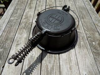 1908 Griswold American No 8 Cast Iron Waffle Maker High Base Cleaned Not Married