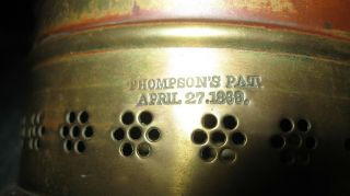 1889 Thompson Brass Railroad Presentation Lantern 6 