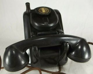 Antique Telephone Art Deco Wall Or Desk 1930’s Hotel Bakelite Crank Rotary Phone
