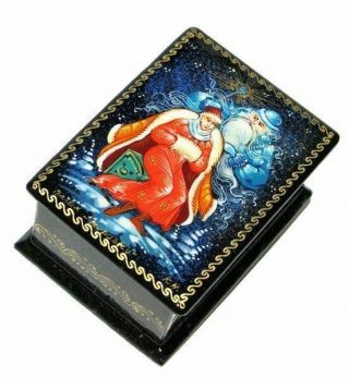 Morozko Palekh Winter Miniature Art Hand Paint Russian Lacquer Keepsake Box Gift