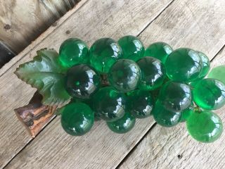 Vintage 1960s Lucite Acrylic GREEN Grape Cluster 12 