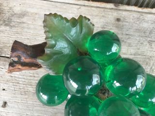 Vintage 1960s Lucite Acrylic GREEN Grape Cluster 12 