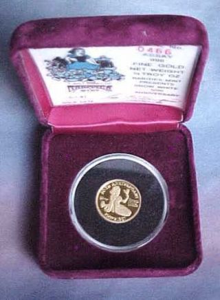 1987 50th Anniversary Disney Snow White 1/4oz Gold Medallion Movie Tribute