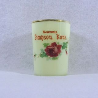Antique Simpson Kansas Ks Souvenir Custard Glass Cup