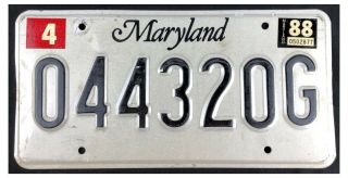 Maryland 1988 Trailer License Plate 044320g