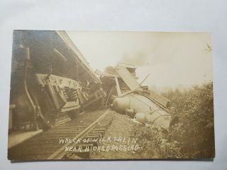 1904 - 1918 Rppc Photo Postcard Milk Train Wreck Near Hicks Crossing Vermont Nr