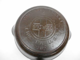 Antique Griswold No.  4 Cast Iron Skillet 702 Erie Pa.  Heat Ring Slant Logo Old