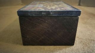 ANTIQUE PERU TEXTILE NAZCA EXOTIC WOOD BOX 925 SILVER FRAMED EDGE. 3