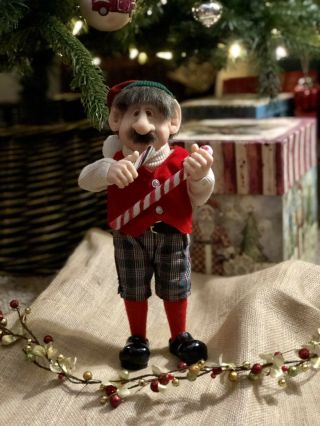 1999 Zims The Elves Themselves Christmas Elf Milton W/candy Cane