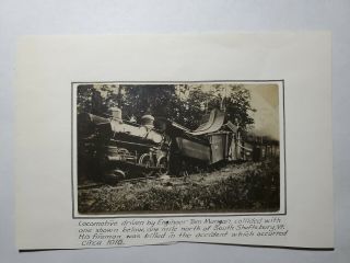 Circa 1910 Rppc Train Wreck South Shaftsbury Vermont Vt Photo Postcard No Res