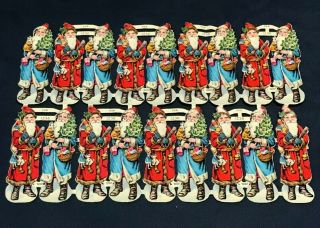 Sheet (18) Pzb Zoecke Germany Die Cut Scraps Santa Clause Father Christmas 1236