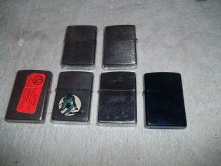 Zippo Lighters 6 Lighters,  One Has Small Dent,  The Others In Good Cond