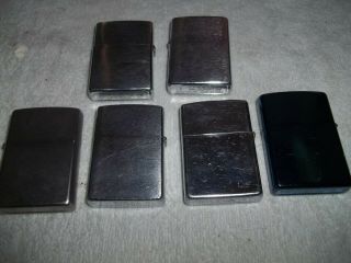 Zippo lighters 6 lighters,  one has small dent,  the others in good cond 4