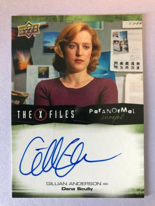 2019 Upper Deck X - Files Ufos Aliens Gillian Anderson As Scully Autograph Auto