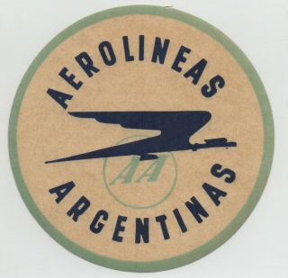 Vintage Baggage Label - Aerolineas Argentinas