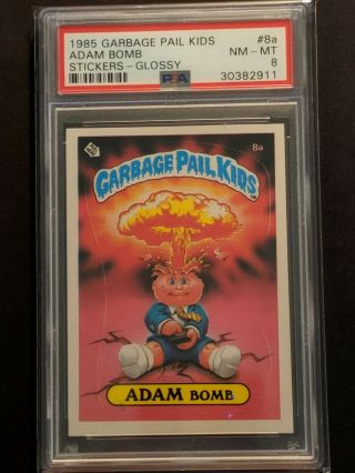 1985 Garbage Pail Kids Adam Bomb Glossy Psa 8 Series 1 Award Back