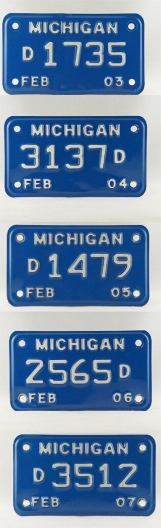 2003 - 2007 Michigan Motorcycle Dealer License Plates -