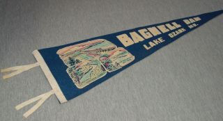 Vintage Pennant Bagnell Dam Lake Ozark Missouri Blue 26 " Long