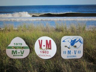 3 Margate / Ventnor N.  J.  Seasonal Beach Badges/tags 1979 - 1982 - 1983