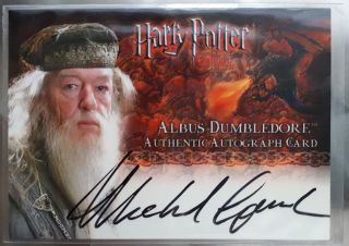 Top Harry Potter Artbox Card - Michael Gambon As Albus Dumbledor - Autograph Rare