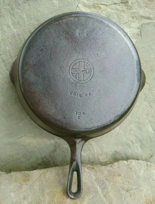 Griswold No.  8 Cast Iron Skillet Small Logo 704 E