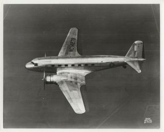 Large Vintage Photo - American Airlines Douglas Dc - 2 Nc14278 In - Flight
