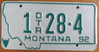 Montana 1992 Silver Bow County Trailer Dealer License Plate 1dtr28 - 4