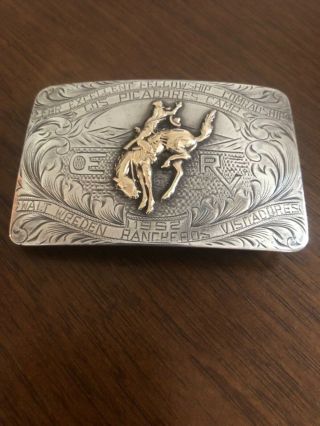 Sterling Silver 10k Gold Belt Buckle Rodeo Buckle 1952