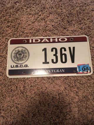 Idaho Us Coast Guard World War Ii Veteran License Plate