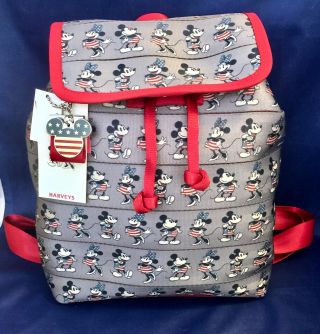 Nwt Disney Parks Harveys Mickey & Minnie Mouse Americana Backpack