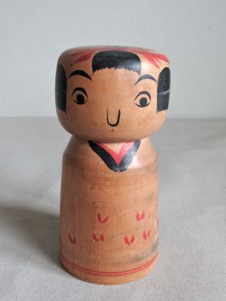 6.  5 Inch Japanese Kokeshi Doll 1983 : Signed Tsunekichi Abe 1904 1991