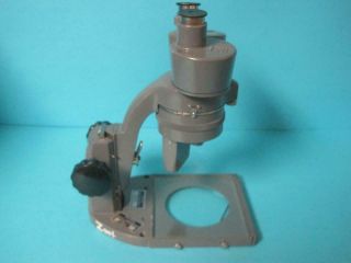 Vintage Bausch & Lomb Adjustable Binocular Microscope Stand Objectives