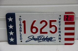 2005 South Dakota License Plate Disabled Veteran 1625
