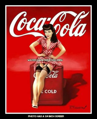 Vintage Pin Up Girl Cooler Coca Cola 8x10 Glossy Photo