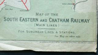 South Eastern & Chatham Railway (main & Suburban Lines) Map Mccorquodale