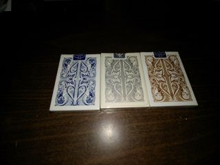 David Blaine Split Spades Lions 1st Edition Playing Cards Set Sepia Blue Silver