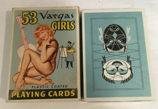 BLUE BOX 1950 ' S PIN - UP 53 VARGAS GIRLS PLAYING CARDS 2