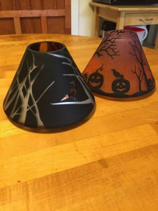 Yankee Candle,  2 Halloween Glass Candle Shades, .
