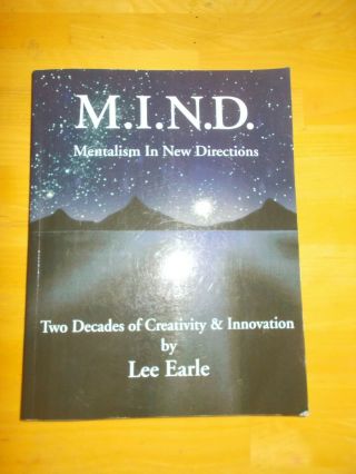 M.  I.  N.  D.  Mentalism In Directions By Lee Earle Softcover 2003 With Dvd